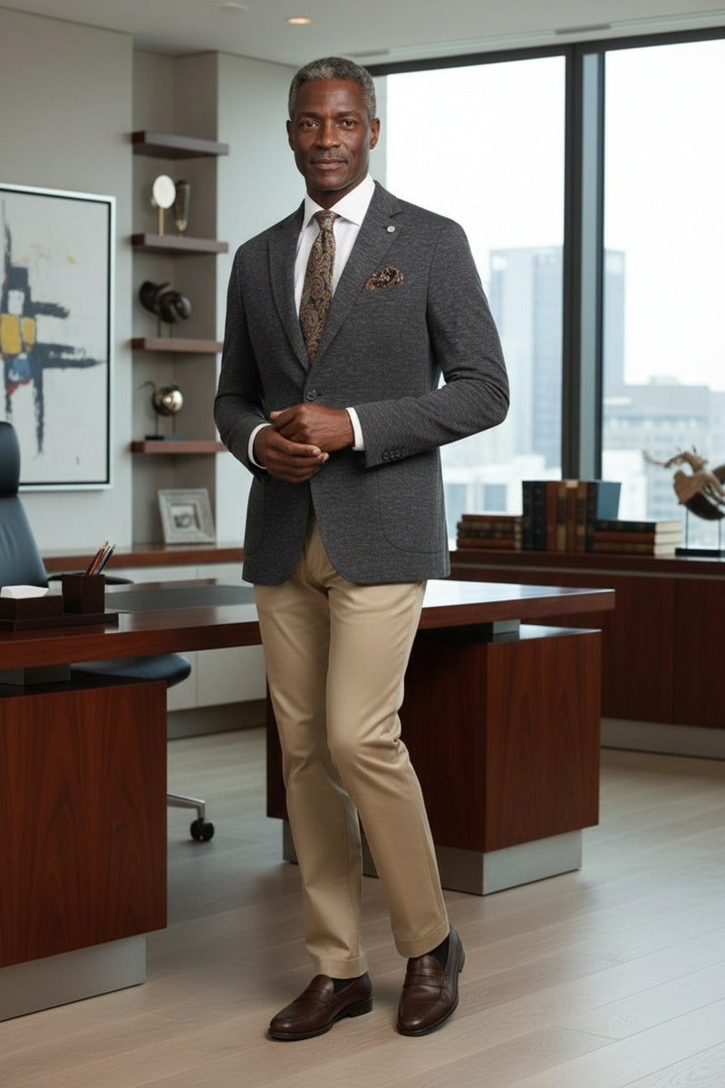 Grey Blue Textured Sports Jacket