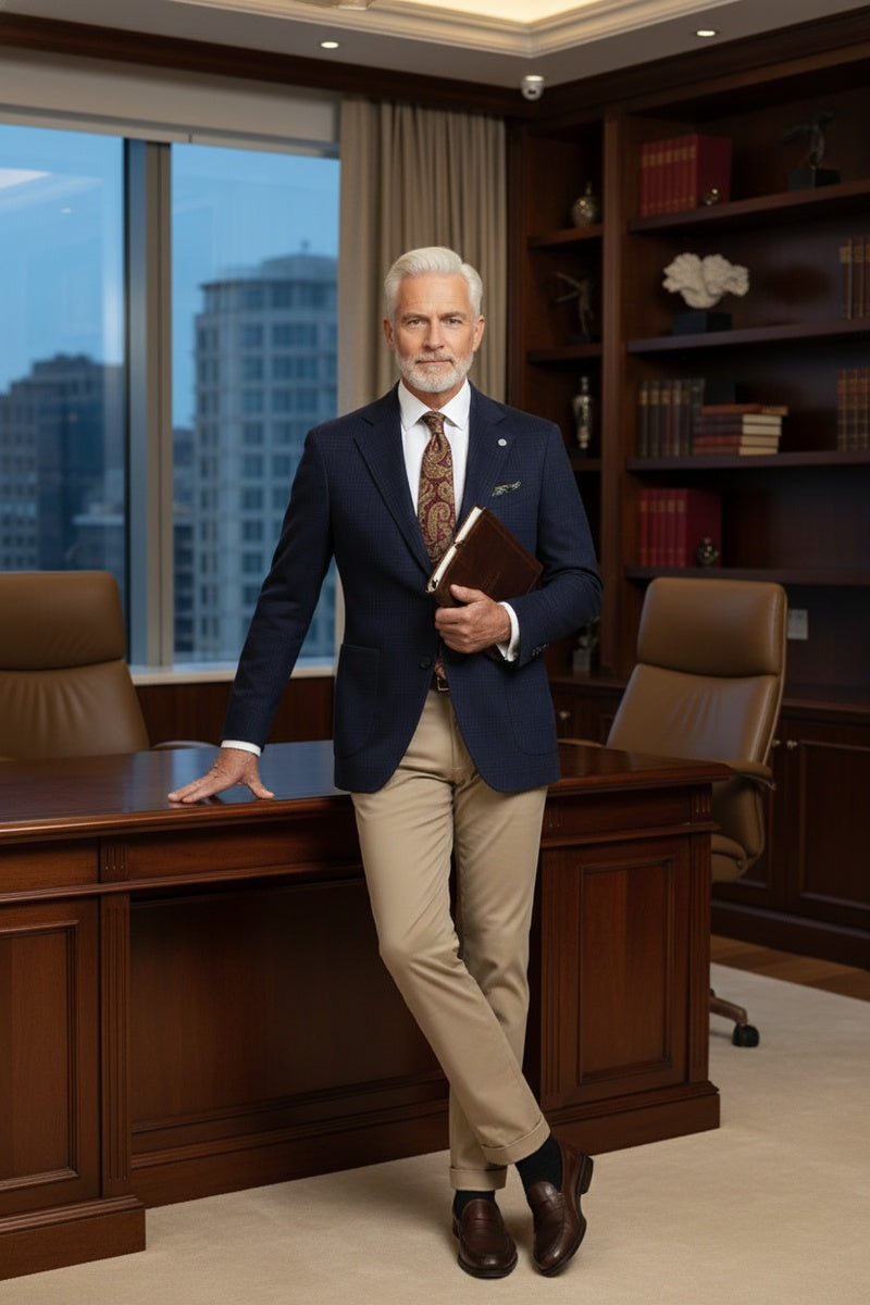 Royal Blue Windowpane Sports Jacket