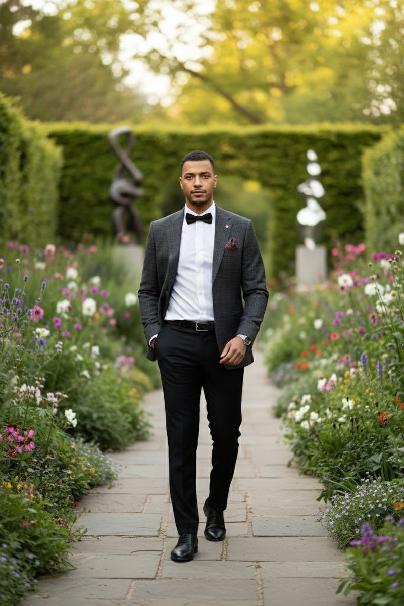 Blue & Black Windowpane Sports Jacket
