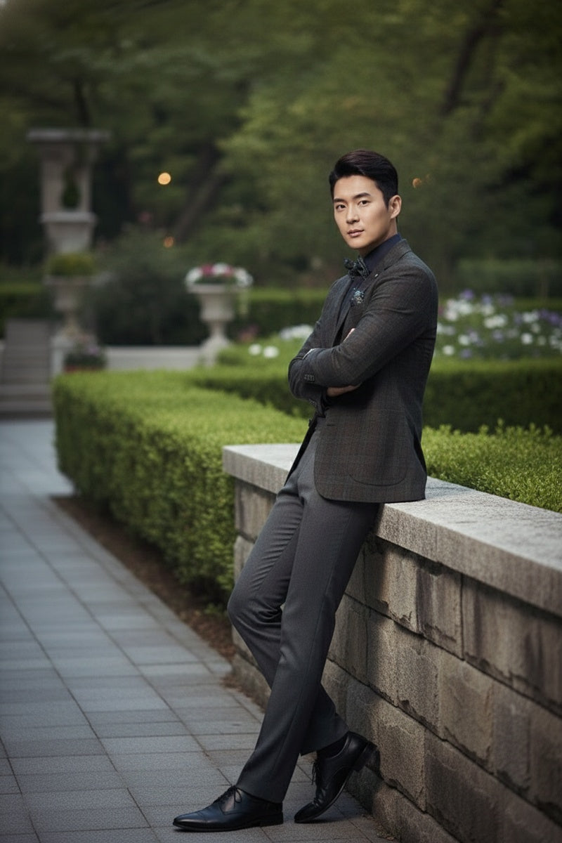 Dark Brown Windowpane Sports Jacket