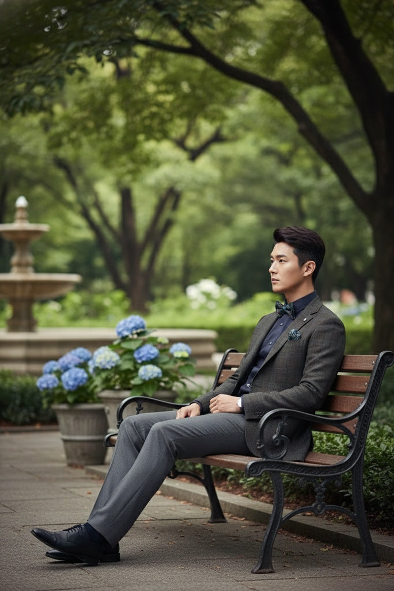 Dark Brown Windowpane Sports Jacket