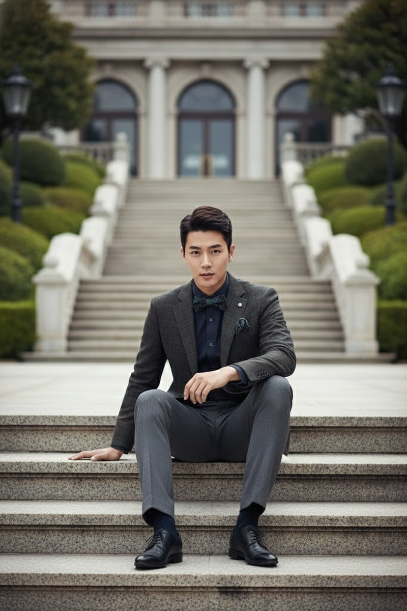 Dark Brown Windowpane Sports Jacket