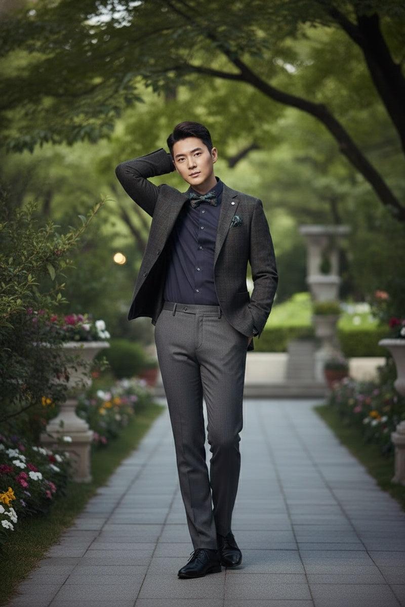 Dark Brown Windowpane Sports Jacket