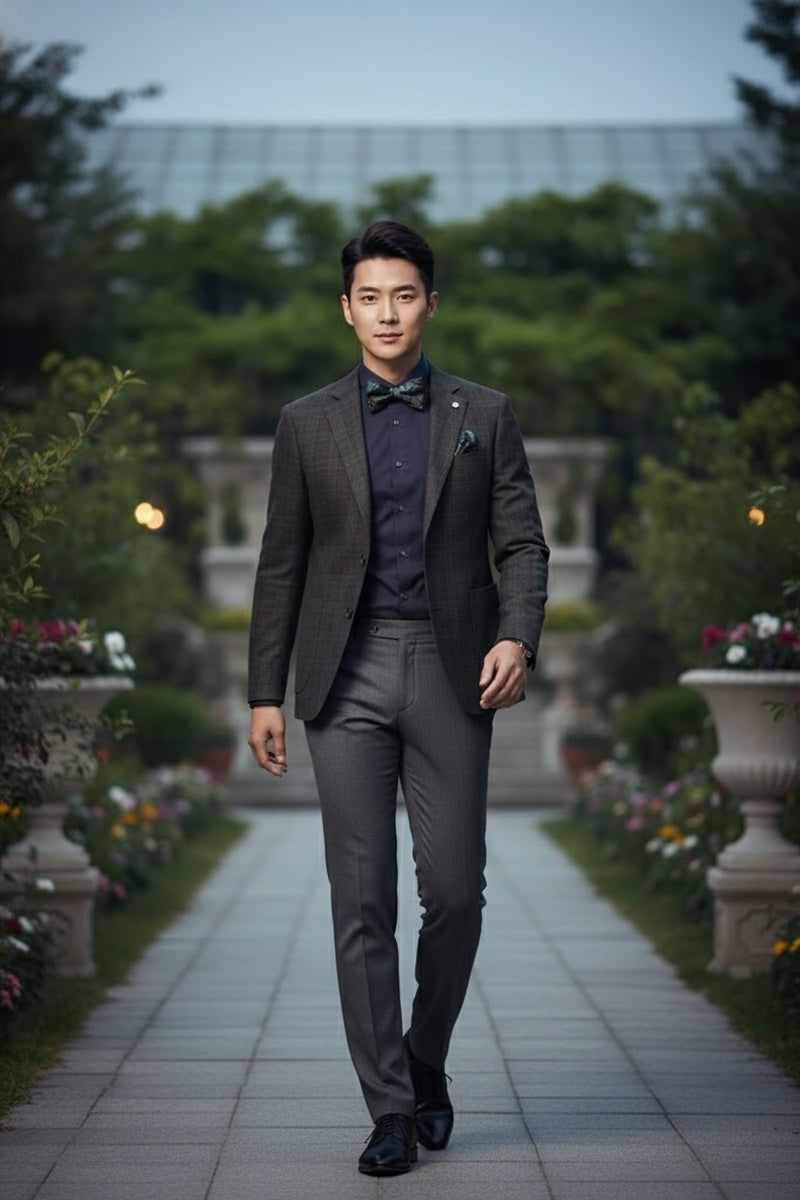 Dark Brown Windowpane Sports Jacket
