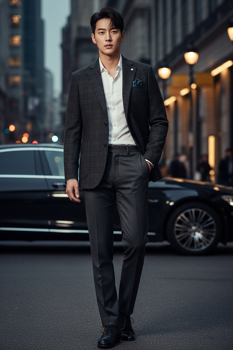 Dark Brown Windowpane Sports Jacket
