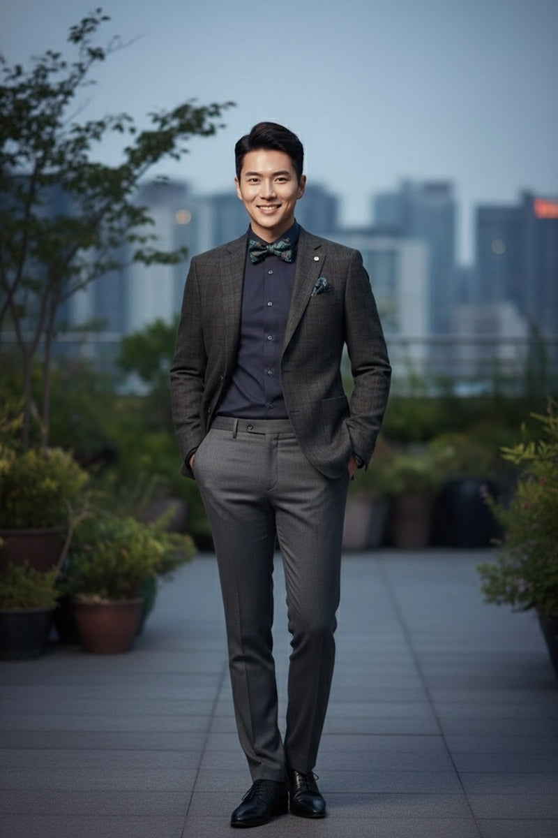 Dark Brown Windowpane Sports Jacket
