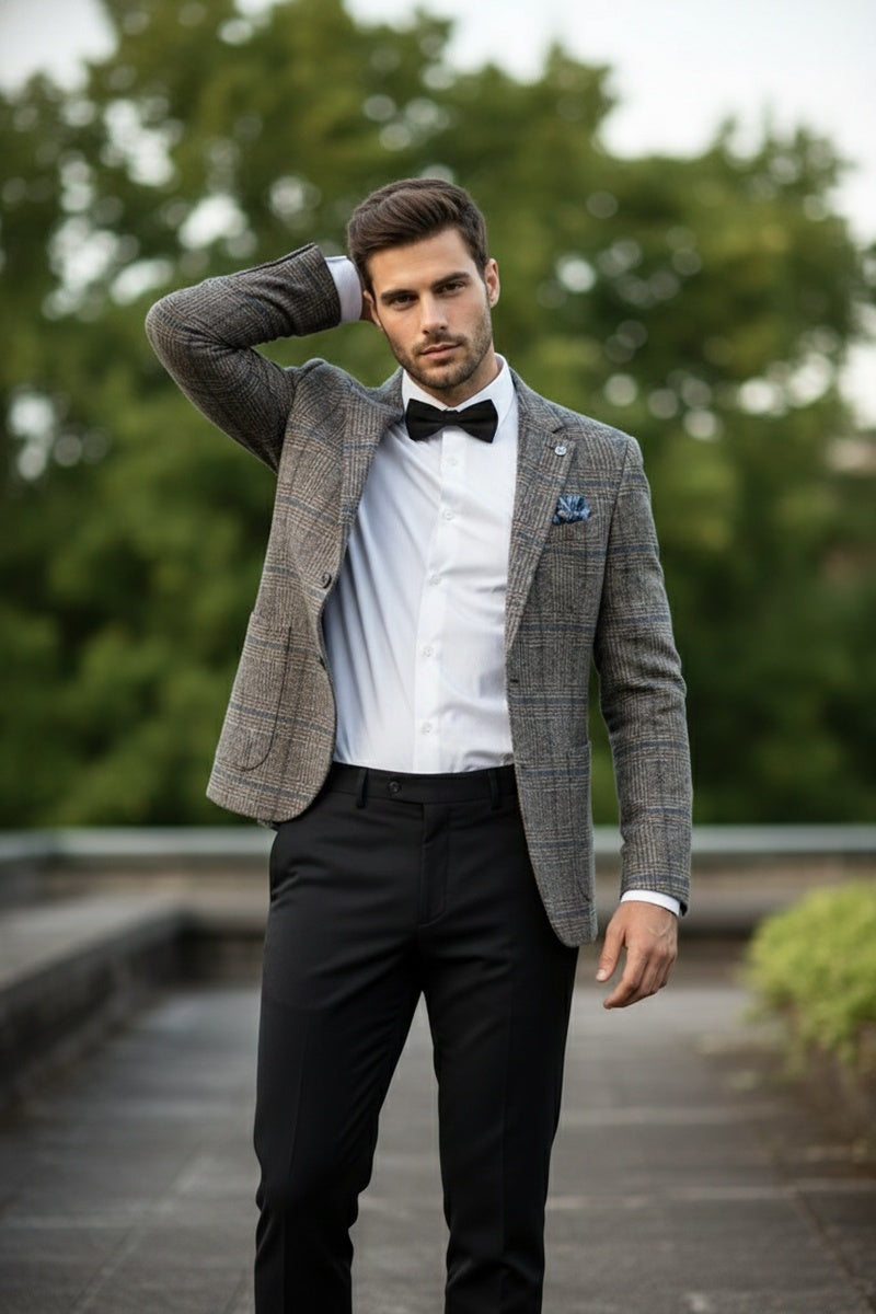 Beige Windowpane Sports Jacket