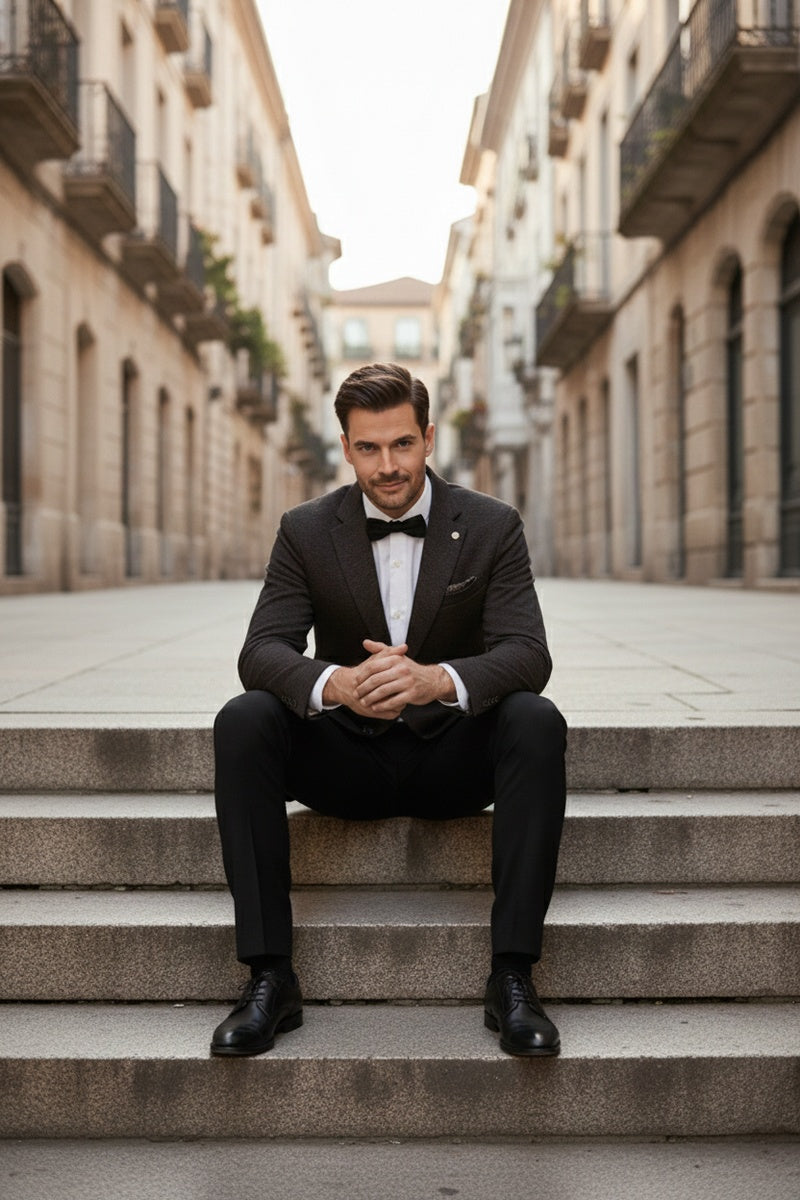 Dark Grey Textured Sports Jacket