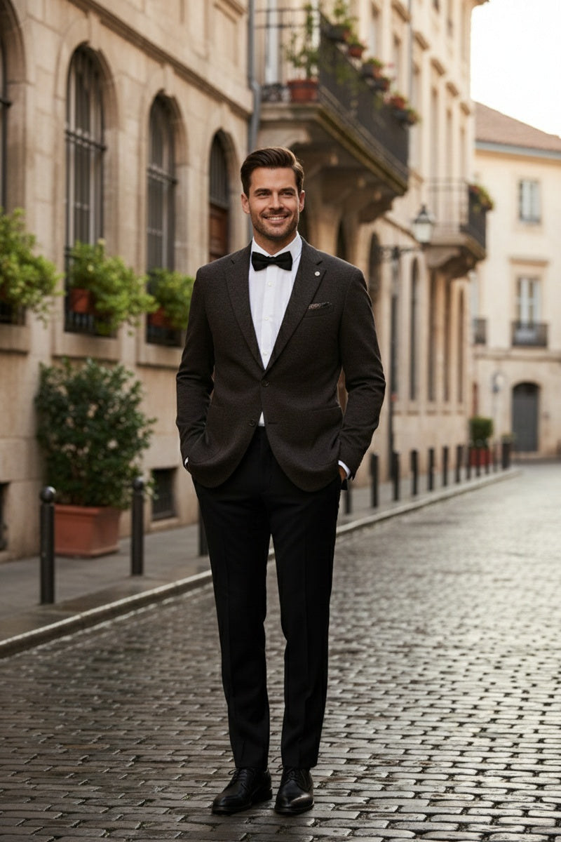 Dark Grey Textured Sports Jacket