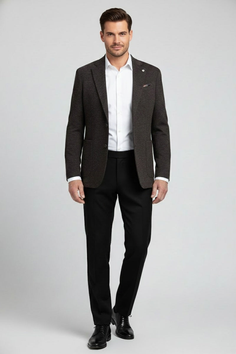 Dark Grey Textured Sports Jacket