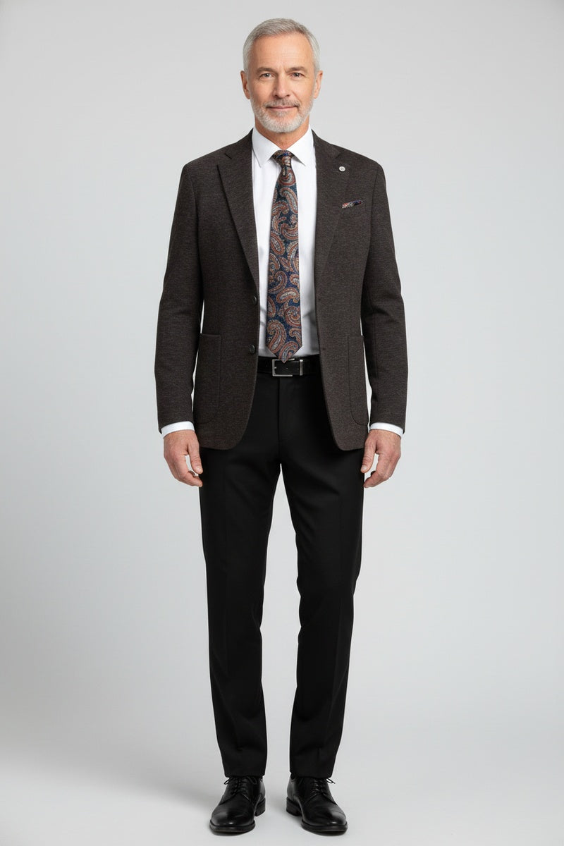 Dark Grey Textured Sports Jacket