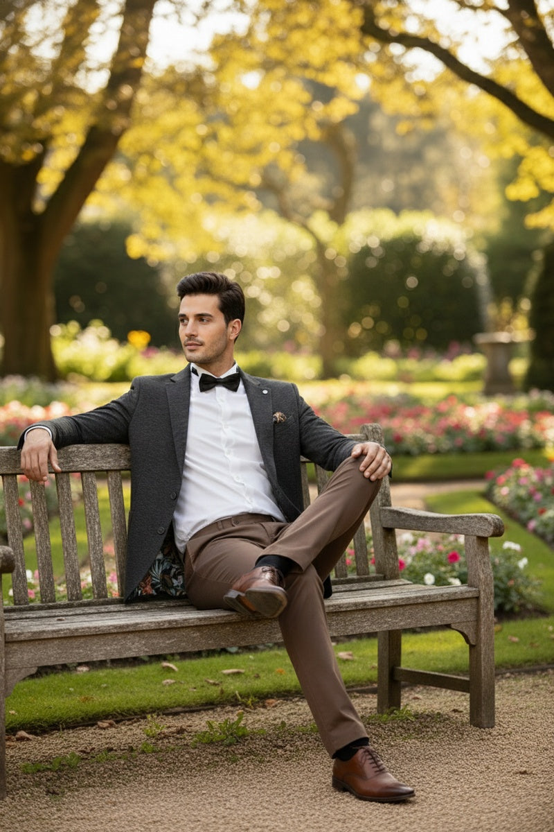 Dark Brown Textured Sports Jacket
