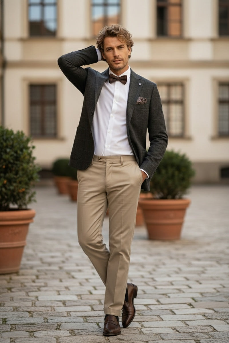 Dark Brown Windowpane Sports Jacket