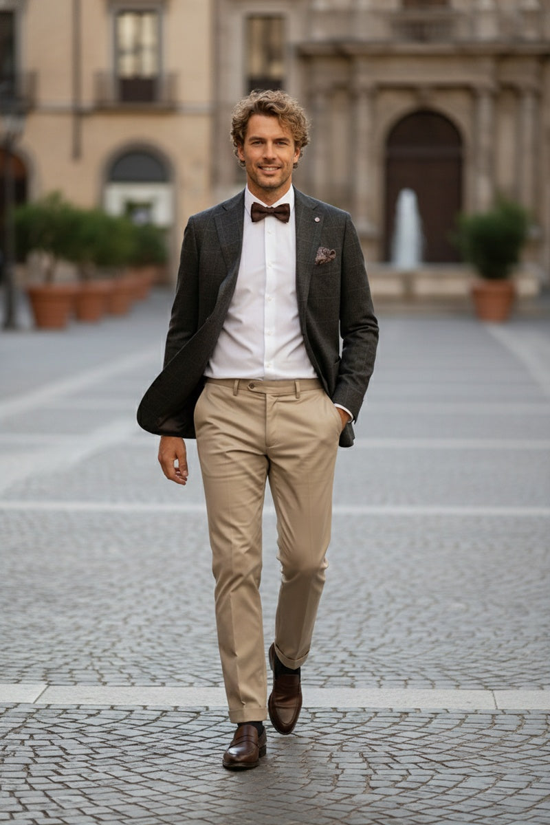 Dark Brown Windowpane Sports Jacket