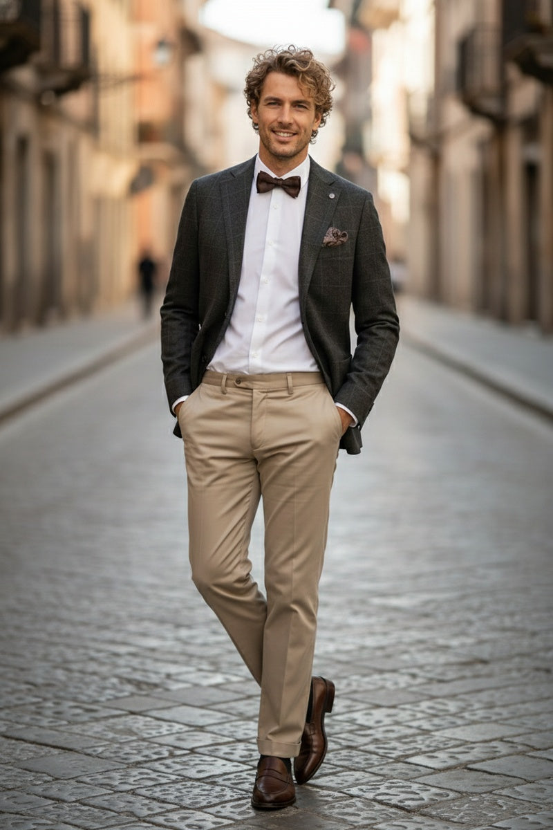 Dark Brown Windowpane Sports Jacket