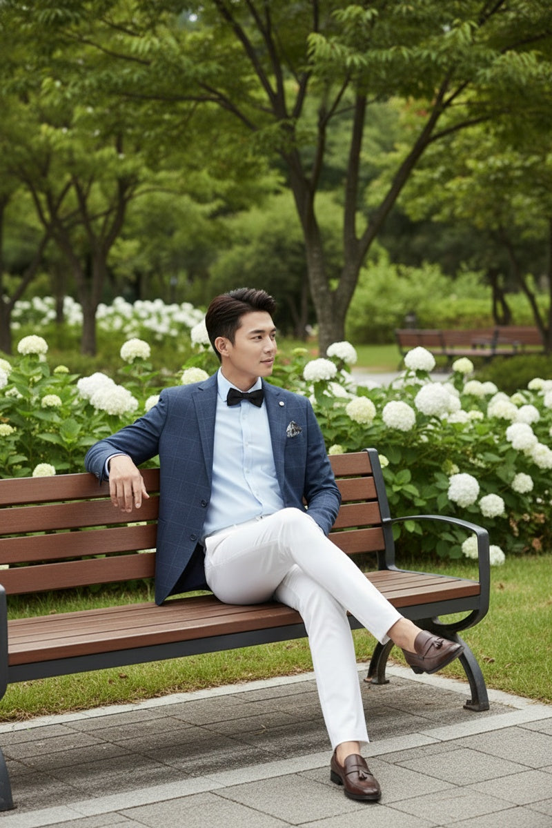 Dark Blue Windowpane Sports Jacket