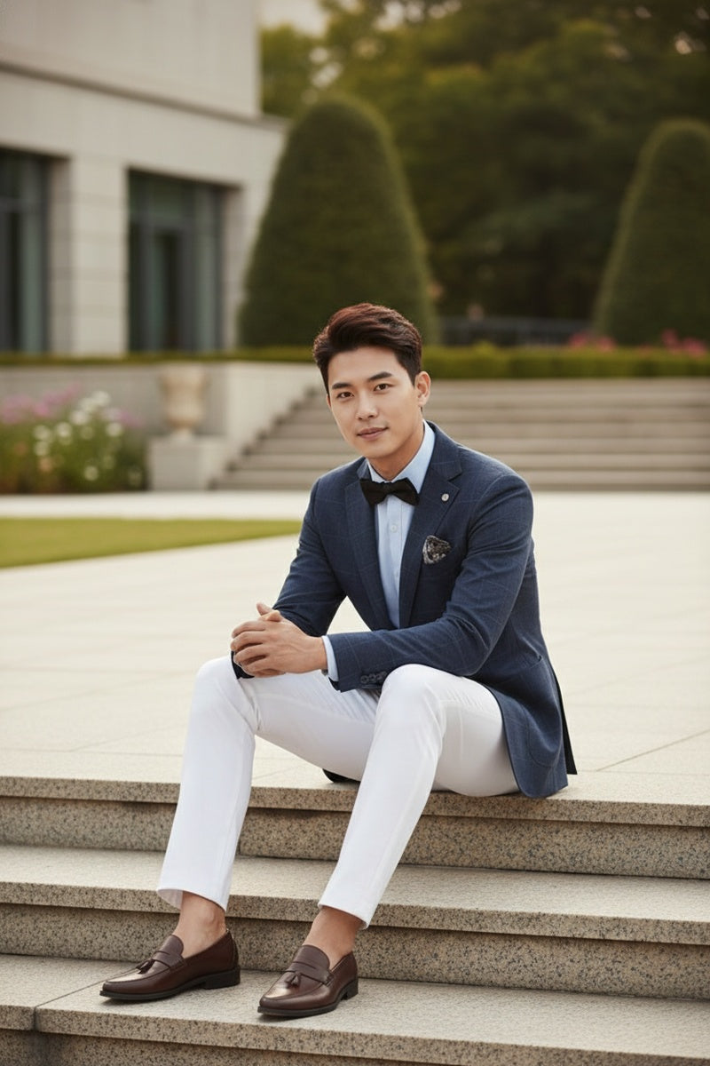 Dark Blue Windowpane Sports Jacket