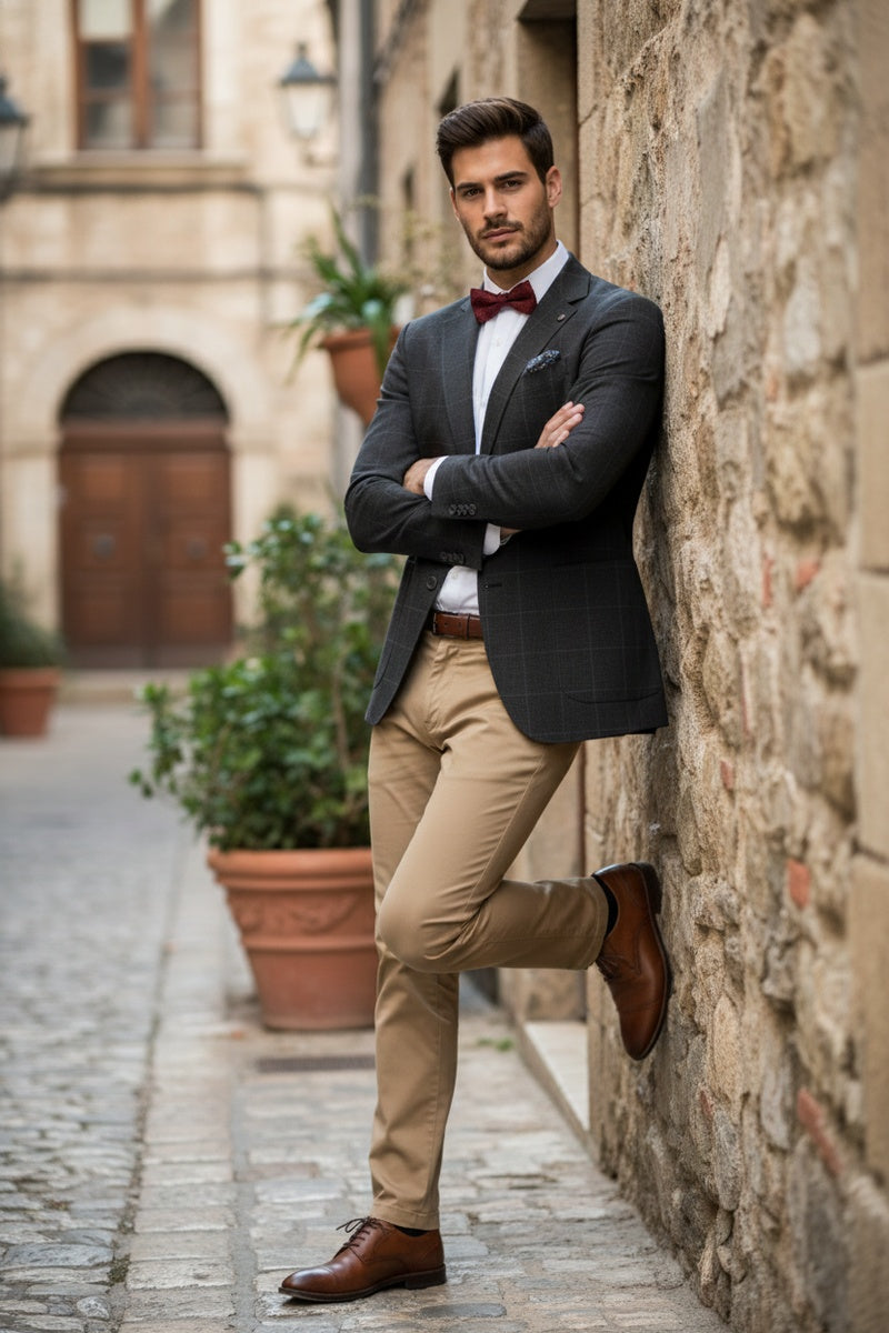 Ink Blue Windowpane Sports Jacket