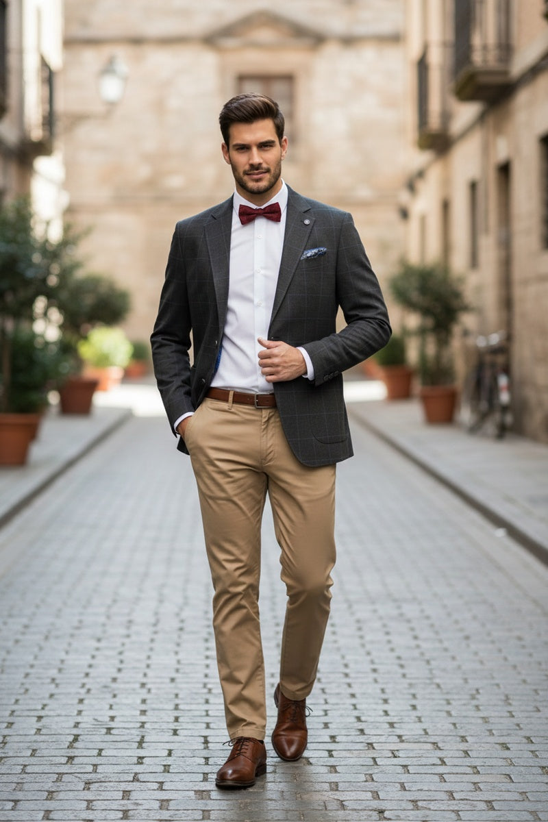 Ink Blue Windowpane Sports Jacket