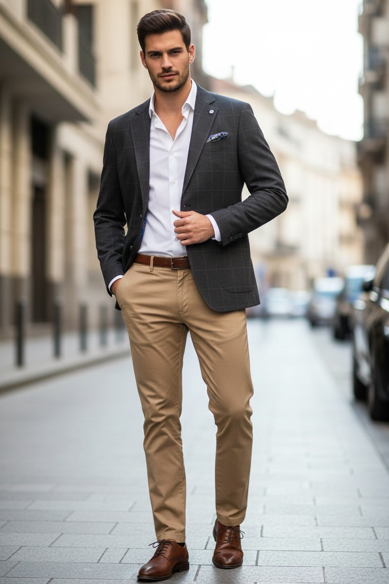 Ink Blue Windowpane Sports Jacket
