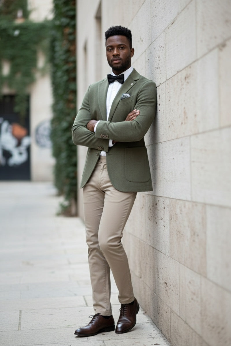 Olive Solid Sports Jacket