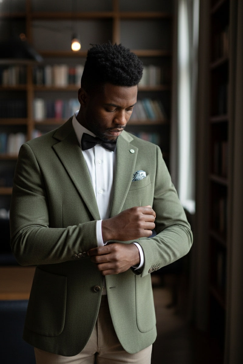 Olive Solid Sports Jacket