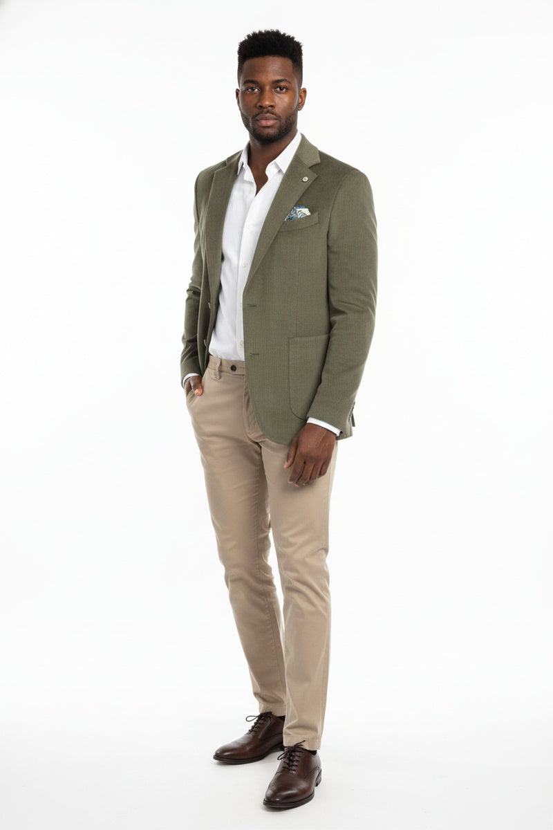 Olive Solid Sports Jacket