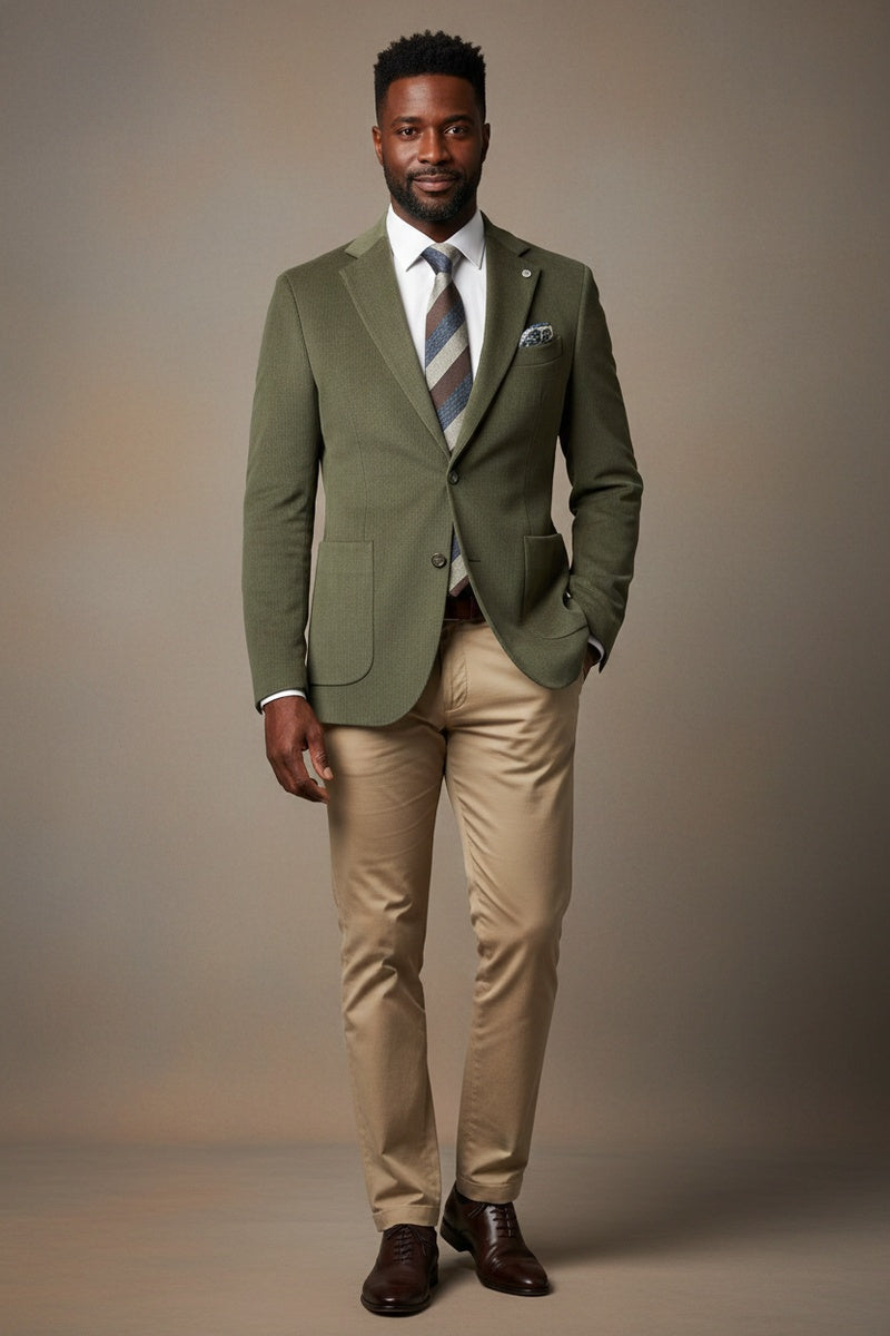 Olive Solid Sports Jacket