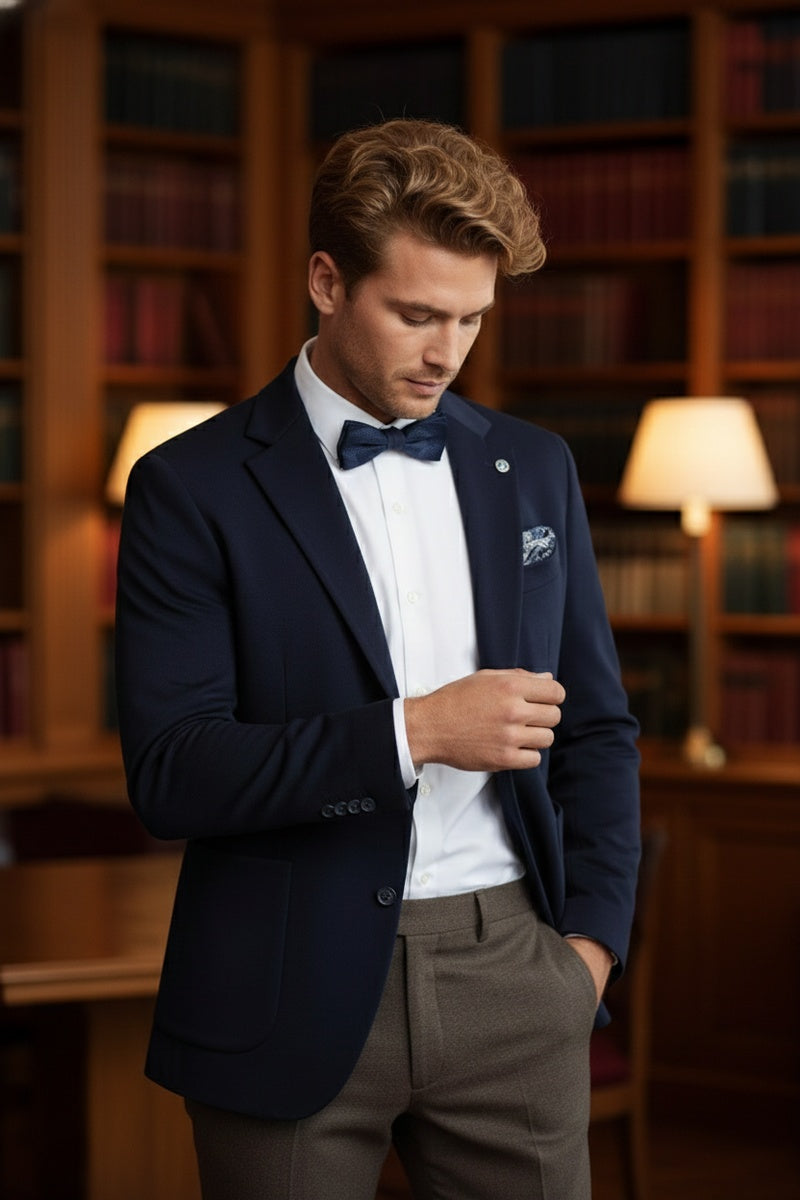 Navy Solid Sports Jacket