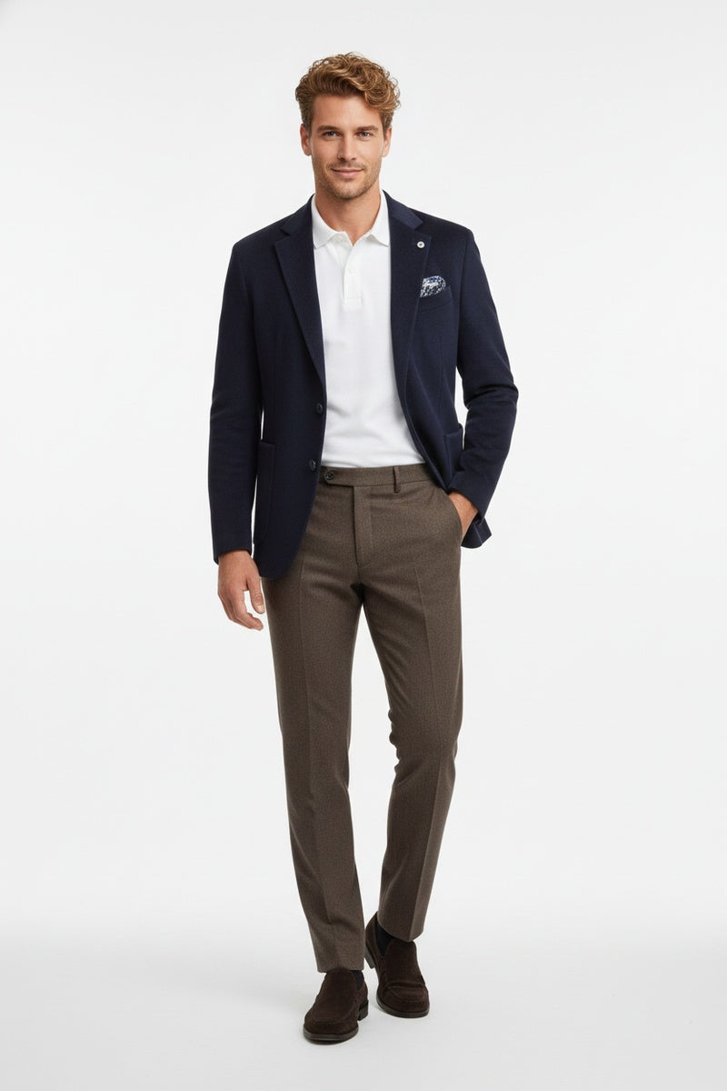 Navy Solid Sports Jacket