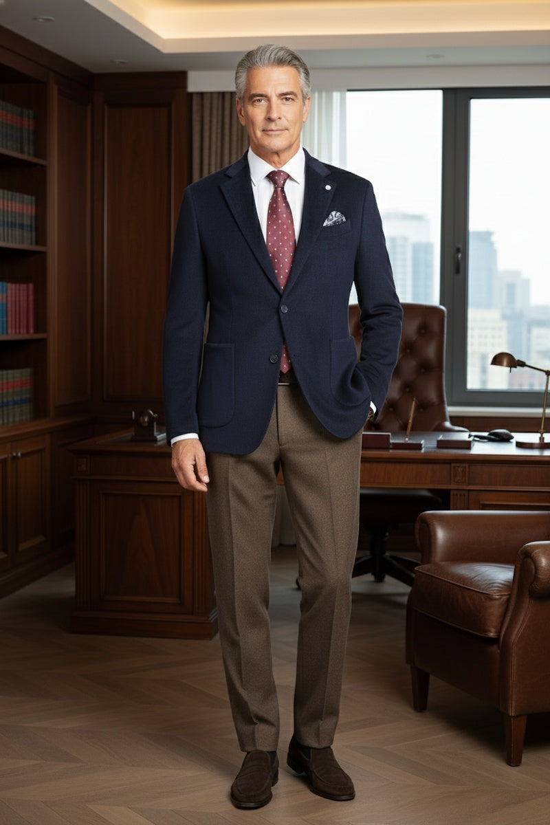 Navy Solid Sports Jacket