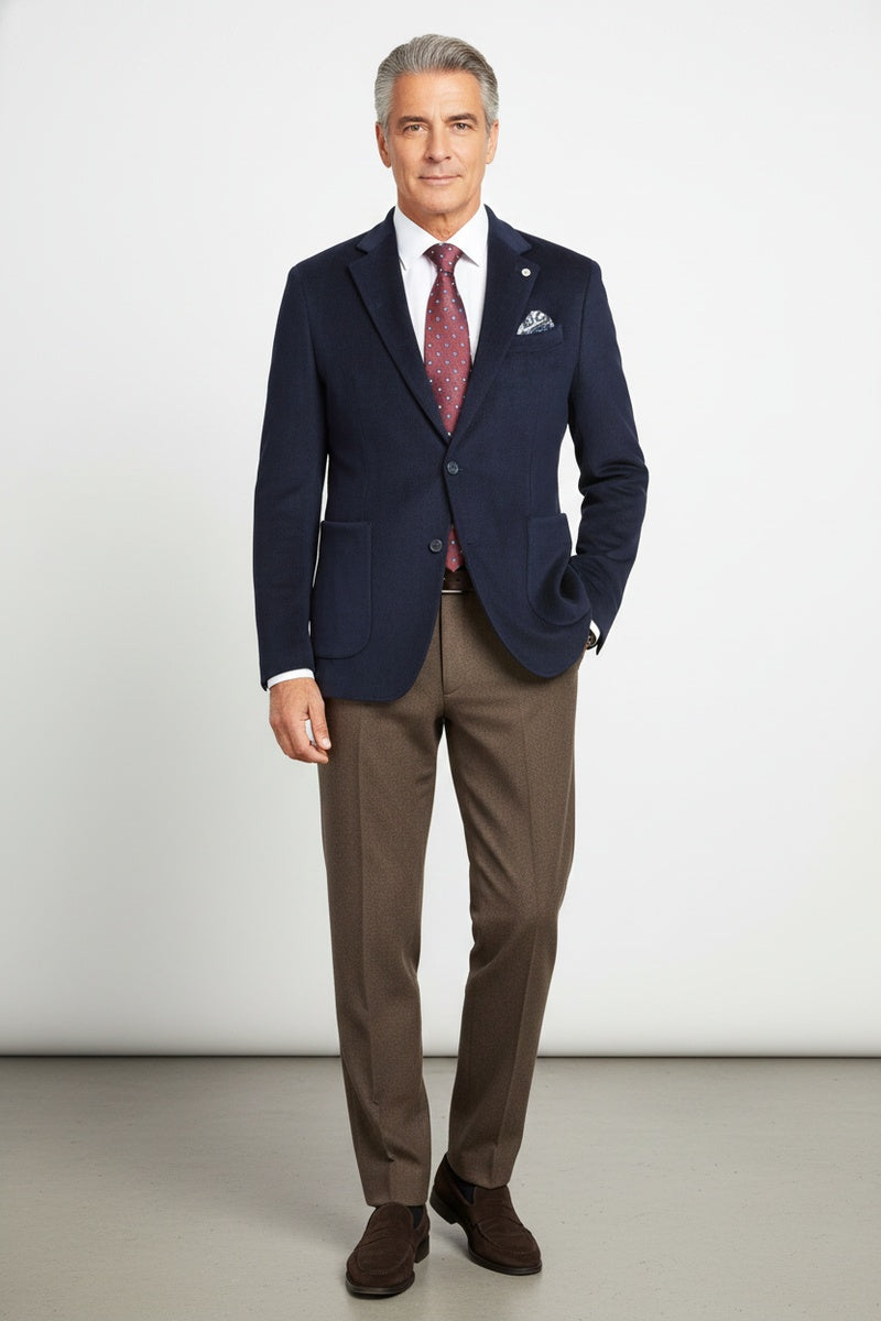 Navy Solid Sports Jacket