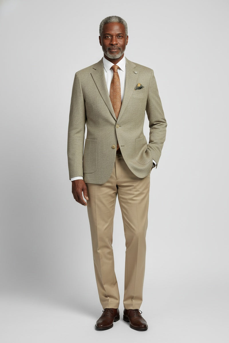 Beige Textured Sports Jacket