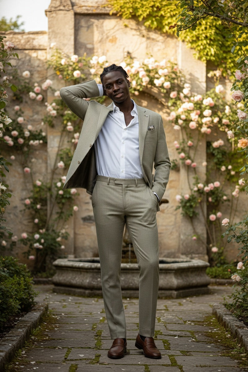 Beige Textured Sports Jacket