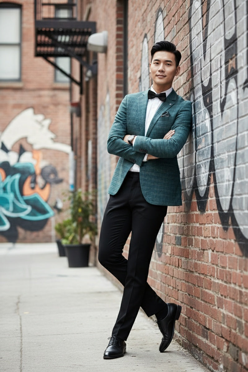 Green Plaid Sports Jacket