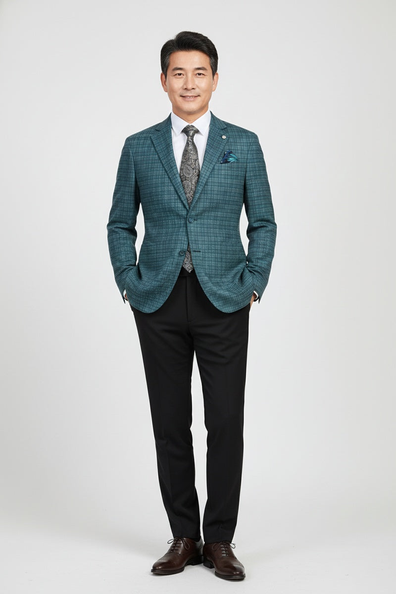 Green Plaid Sports Jacket