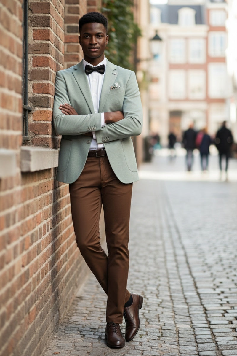 Light Green Textured Sports Jacket