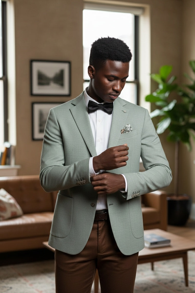 Light Green Textured Sports Jacket