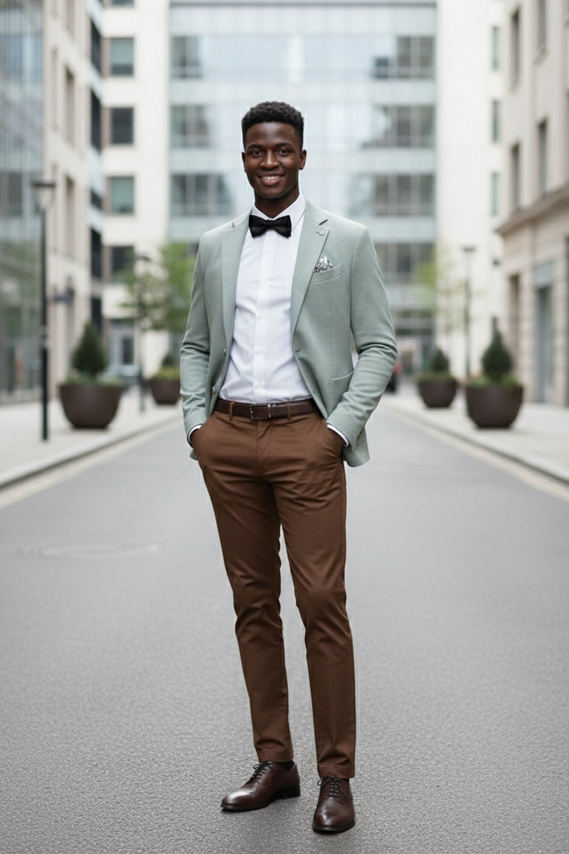 Light Green Textured Sports Jacket