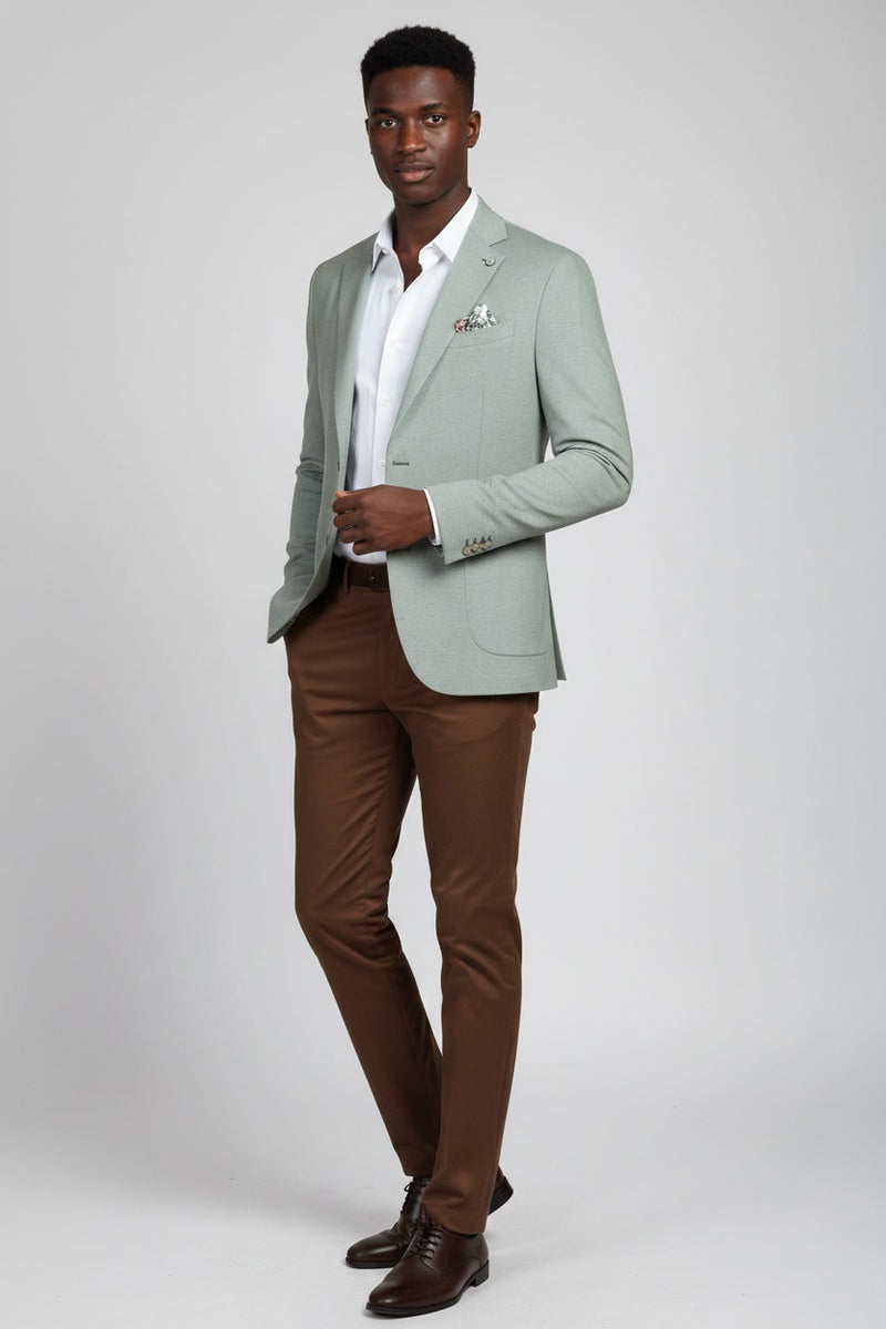 Light Green Textured Sports Jacket