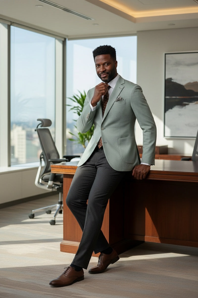 Light Green Textured Sports Jacket