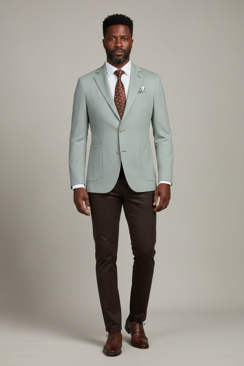 Light Green Textured Sports Jacket