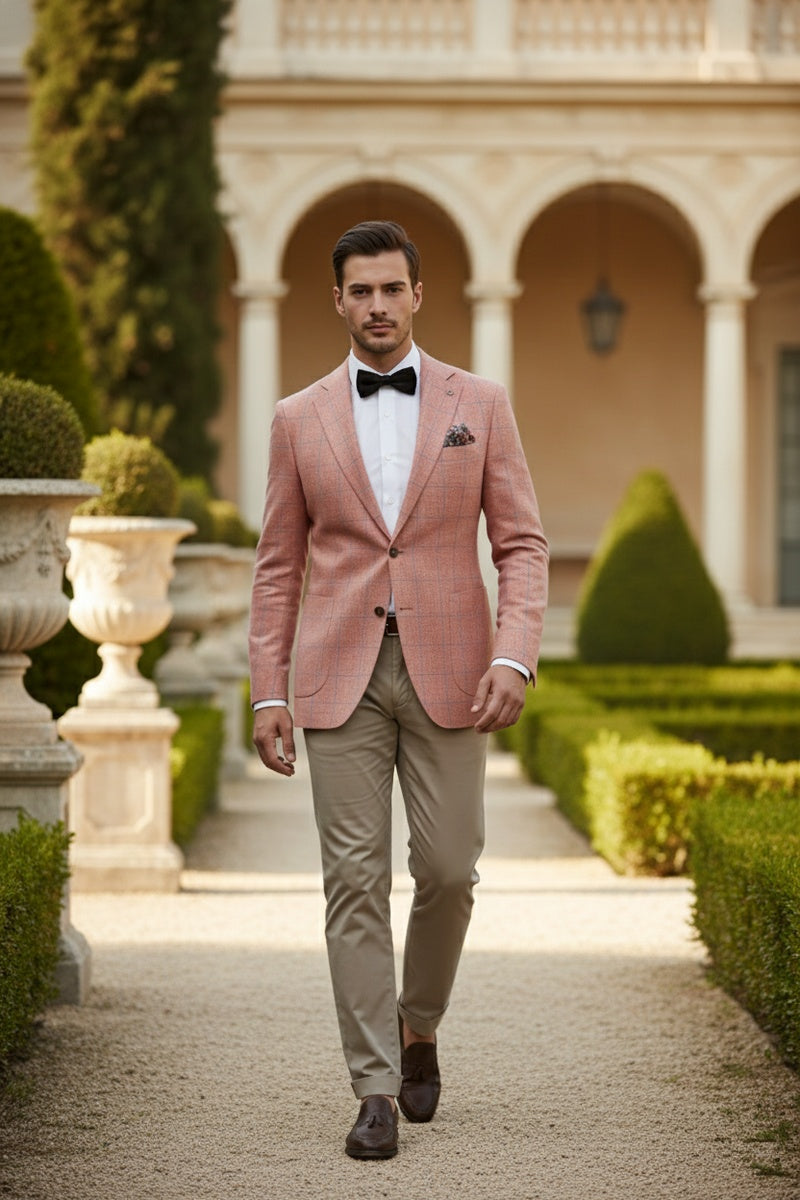 Red Windowpane Sports Jacket
