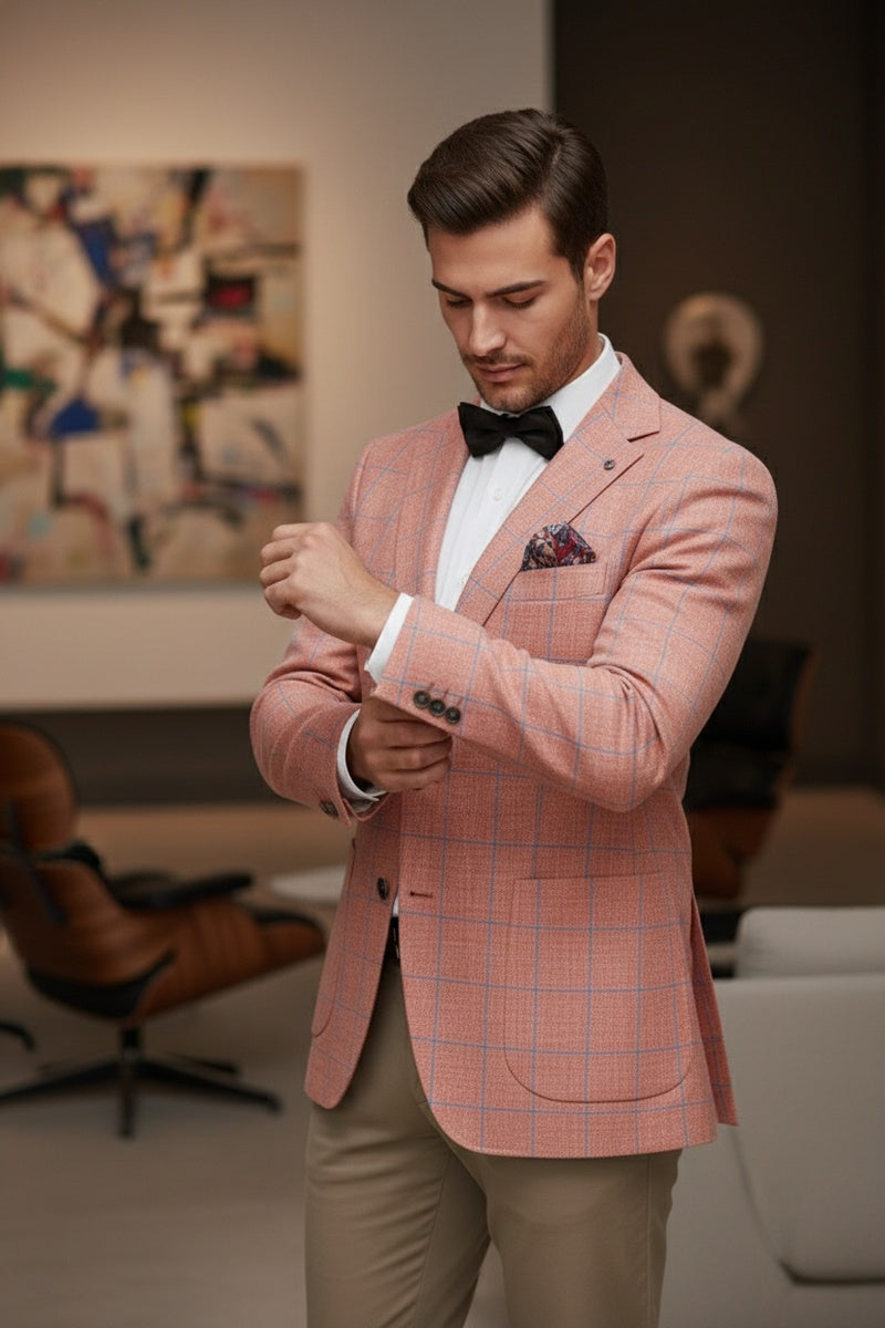 Red Windowpane Sports Jacket