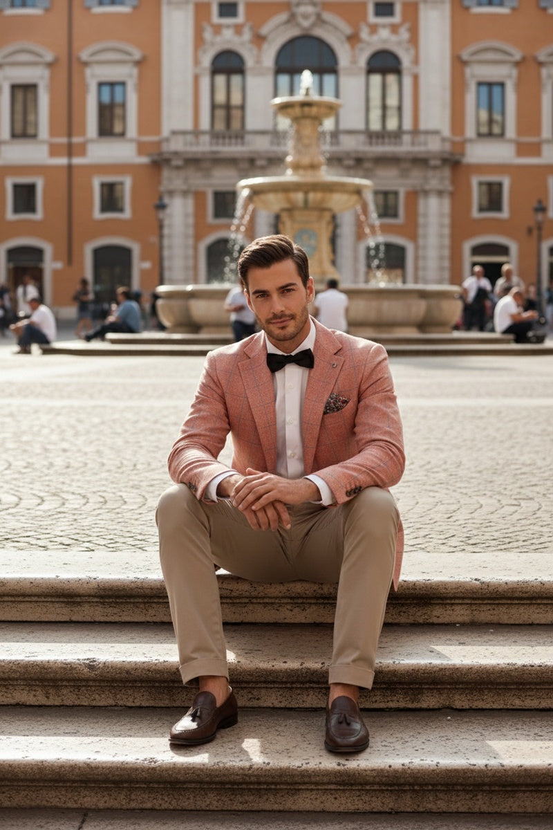Red Windowpane Sports Jacket