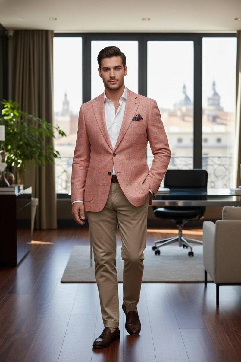 Red Windowpane Sports Jacket