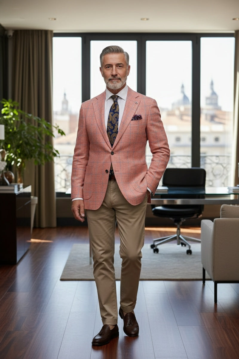 Red Windowpane Sports Jacket