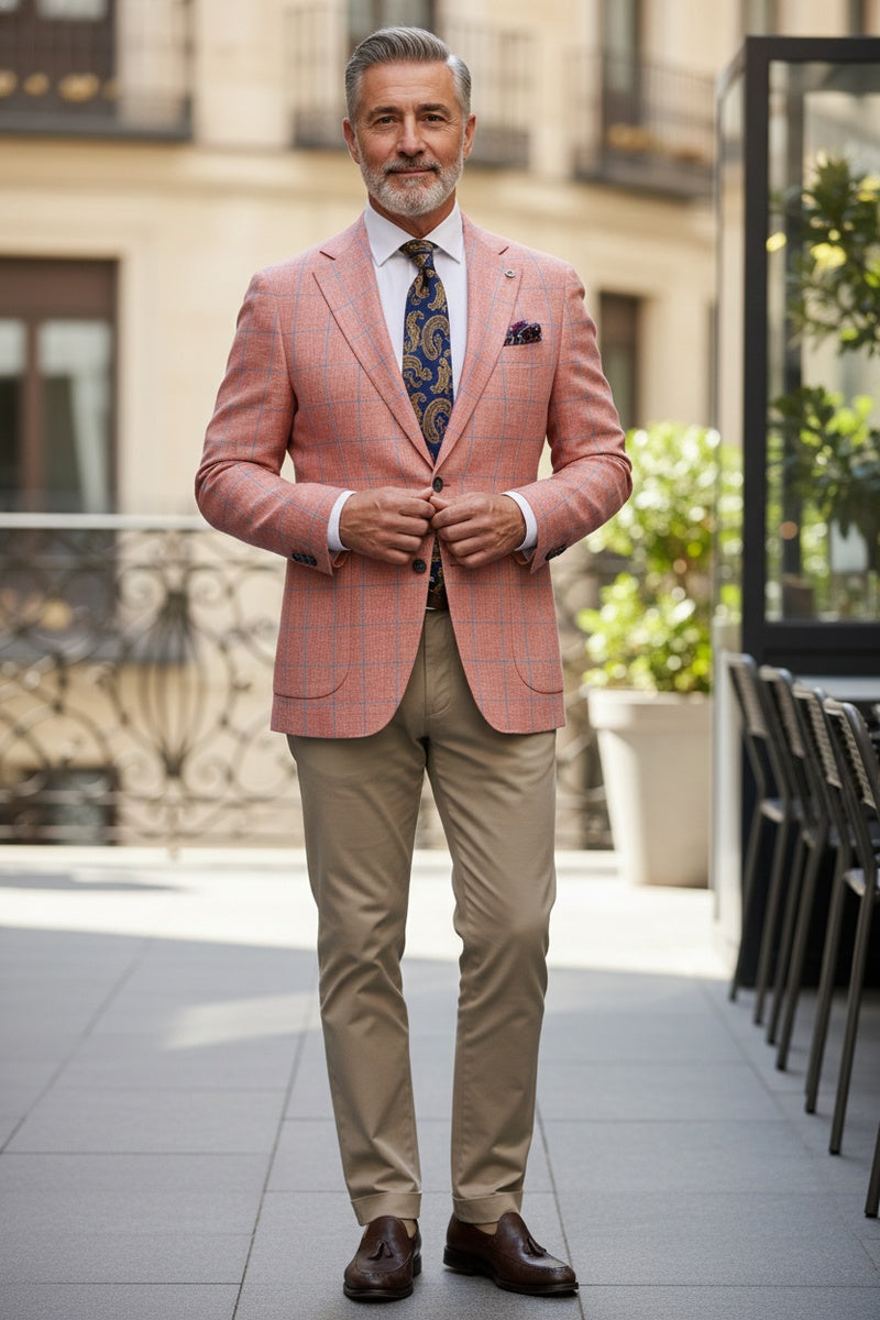 Red Windowpane Sports Jacket