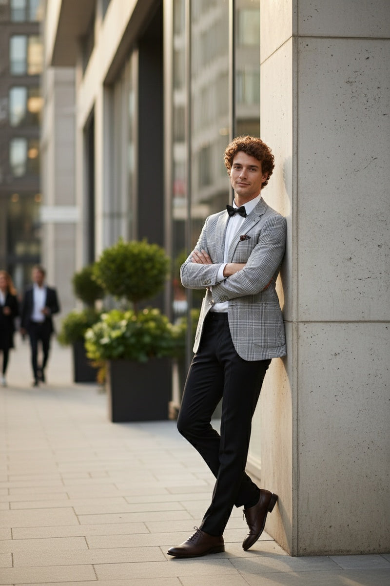 Grey Windowpane Sports Jacket