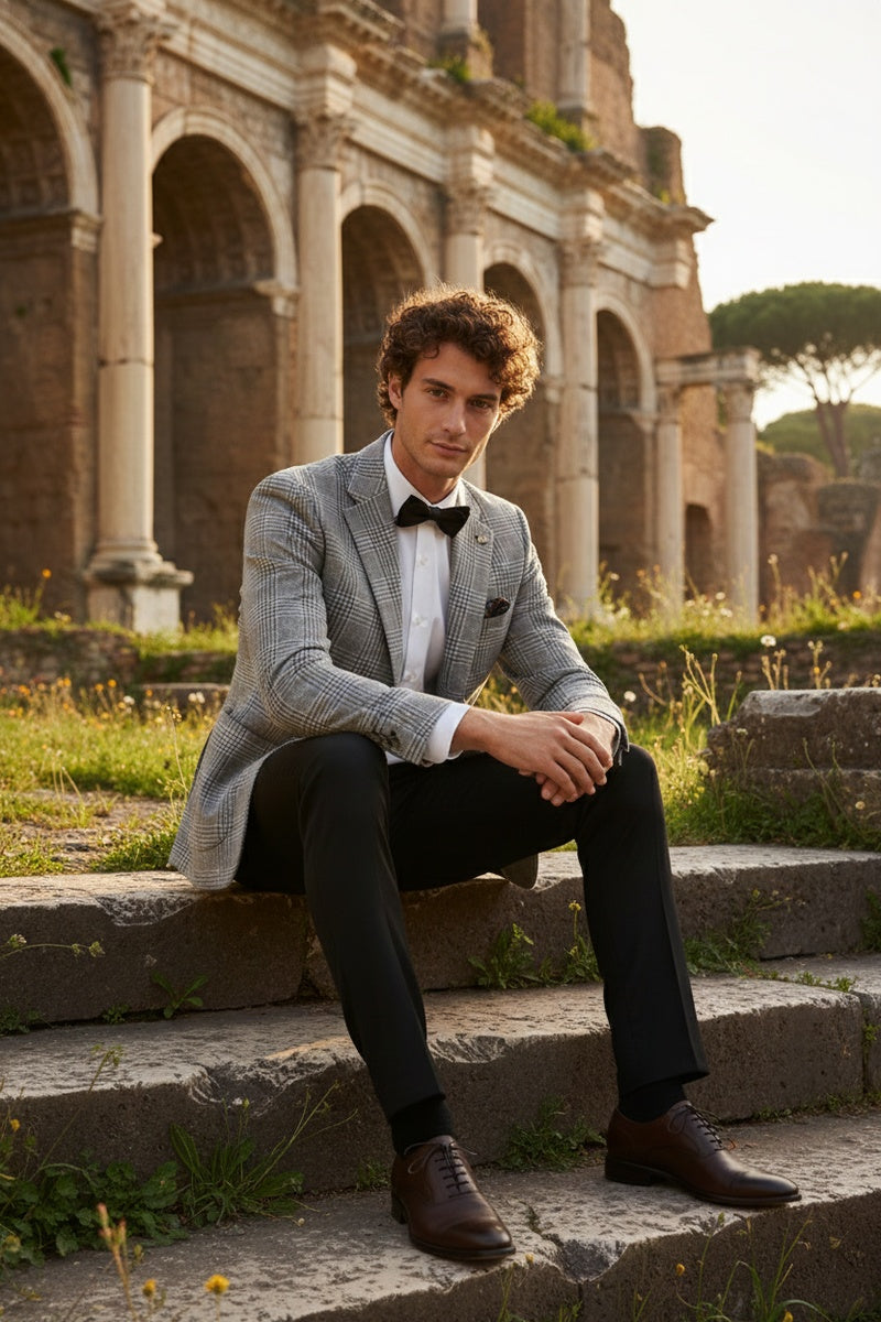 Grey Windowpane Sports Jacket